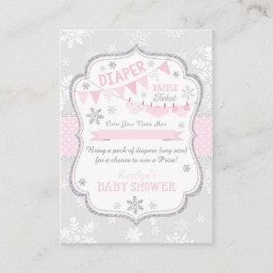 Snowflake Diapers and Tutu Raffle Ticket Enclosure Card