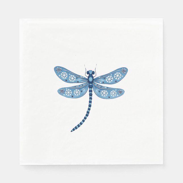 Snowflake Dragonfly Spirit Napkins (Front)