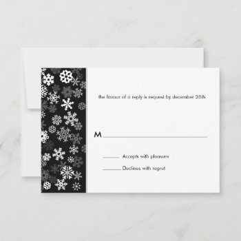 Snowflake Edge Bar Mitzvah Reply Rsvp Card by mishpocha at Zazzle