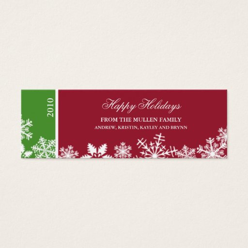 Customizable Snowflake Edge Holiday Gift Tag Business Card Template