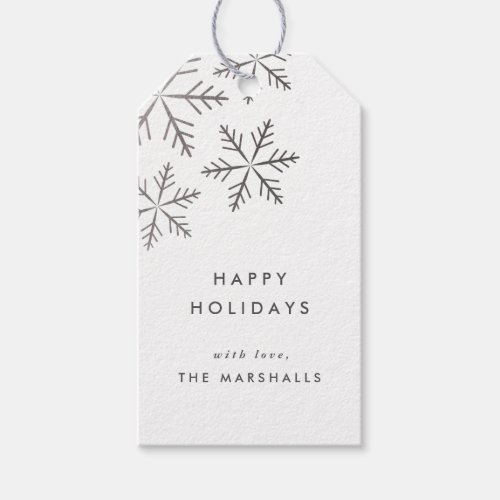 Snowflake Elegant Faux Foil Holiday Gift Tags