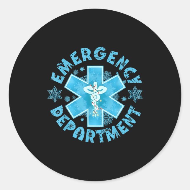 Snowflake Emergency Department Winter Er Ed Nurse  Classic Round Sticker (Front)