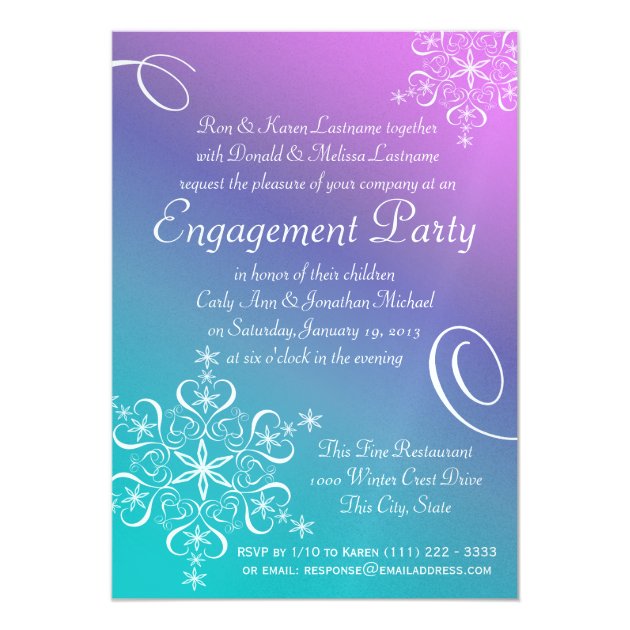Snowflake Engagement Party Invitation