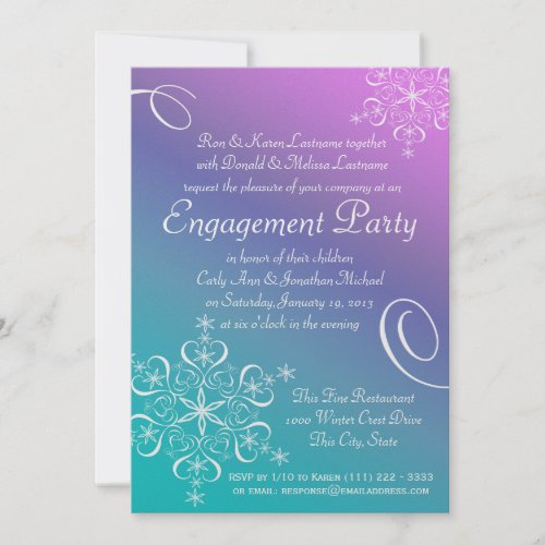 Snowflake Engagement Party Personalized Announcement