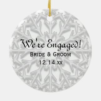 Snowflake Engagement Photo Ornament