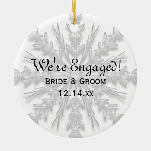 Snowflake Engagement Photo Ornament