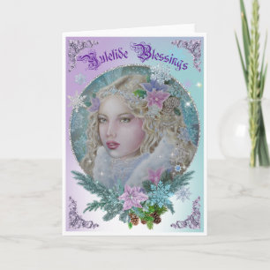 Snowflake fairy Christmas Yule greeting card