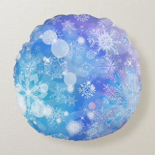 Snowflake Fantasy Round Pillow