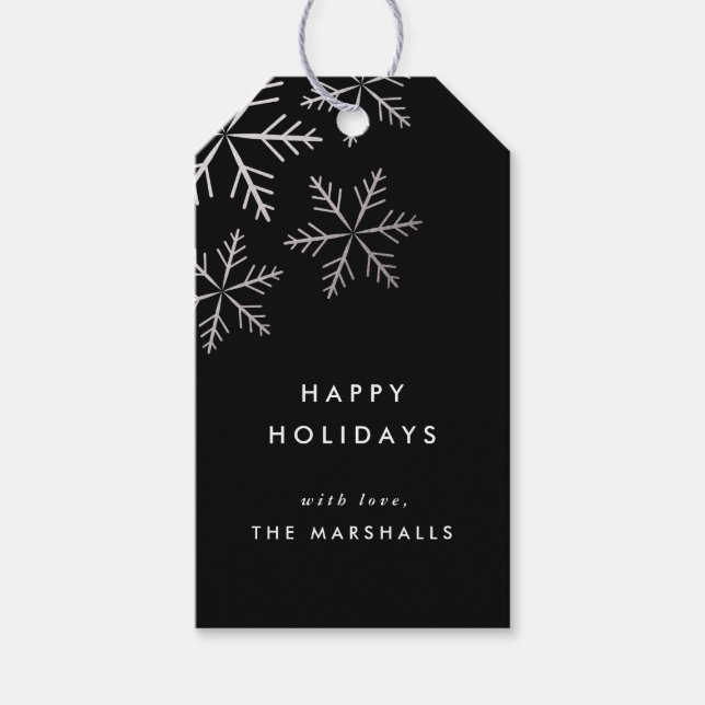 Snowflake Faux Foil Holiday Gift Tags (Front)