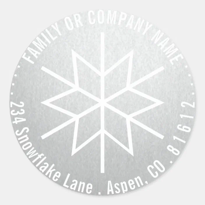 Snowflake Faux Silver Foil Return Address Labels | Zazzle.com