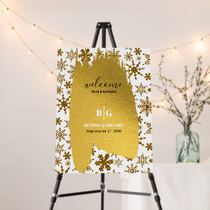 Snowflake Festive Christmas Wedding Welcome Sign