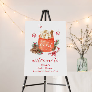 Snowflake Festive Smore Baby Shower Welcome Sign