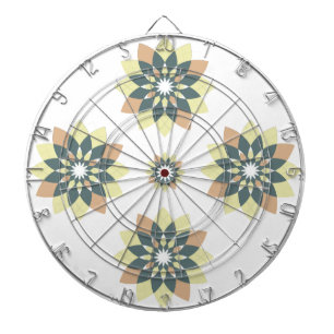Snowflake Floral Orange Yellow Dart Board