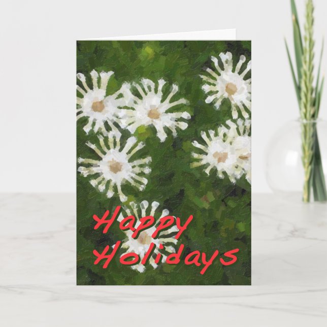 Snowflake Flower Holiday Green Illustration (Front)