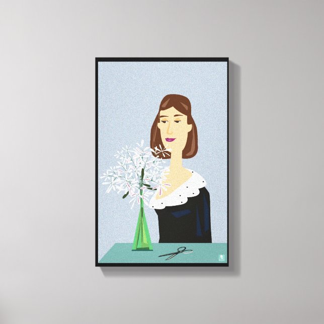 Snowflake flowers canvas print (Front)