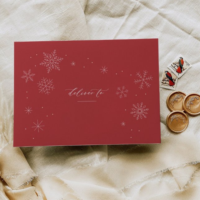 Snowflake Flurry Christmas Card Mailing Envelope (Creator Uploaded)