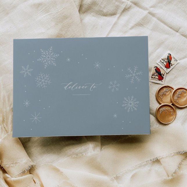 Snowflake Flurry Christmas Card Mailing Envelope (Creator Uploaded)