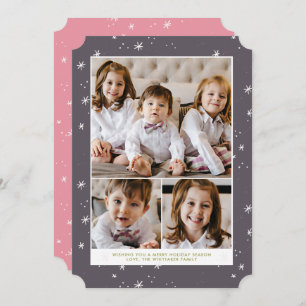 Snowflake Flurry Christmas Holiday Flat Card