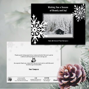 Snowflake Foil Accents Business Holiday Card