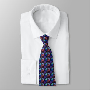 Snowflake Fractal Pattern Purple Blue Neck Tie