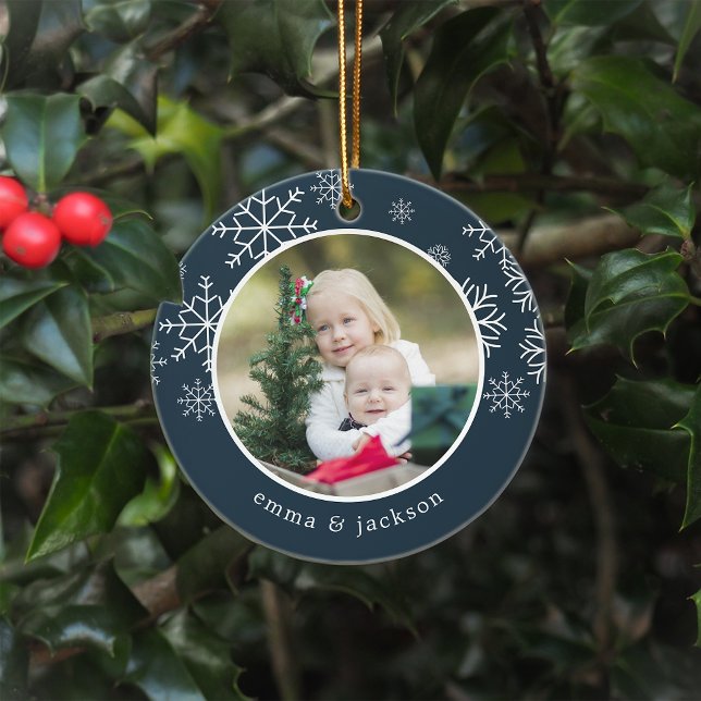 Snowflake Frame | Photo Ceramic Ornament (Creator Uploaded)