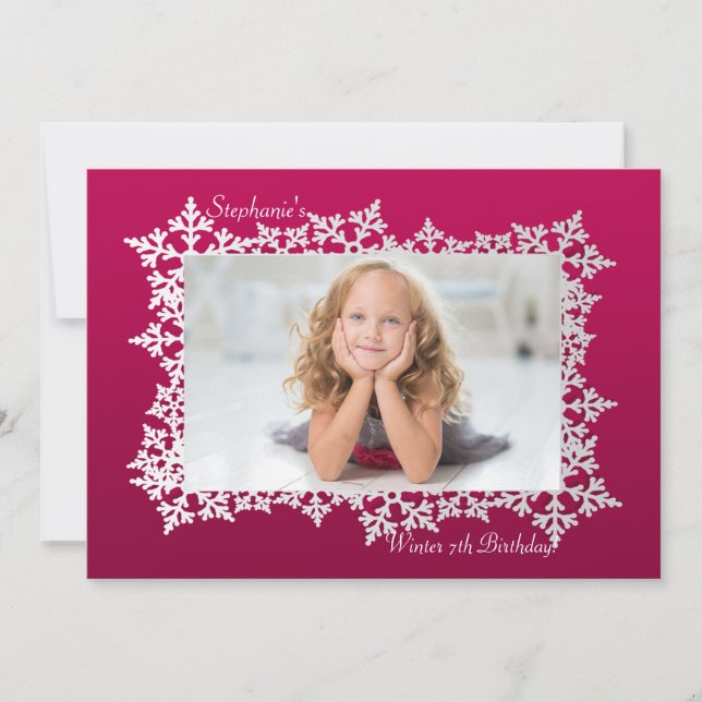 Snowflake Frame Photo Invitation (Front)