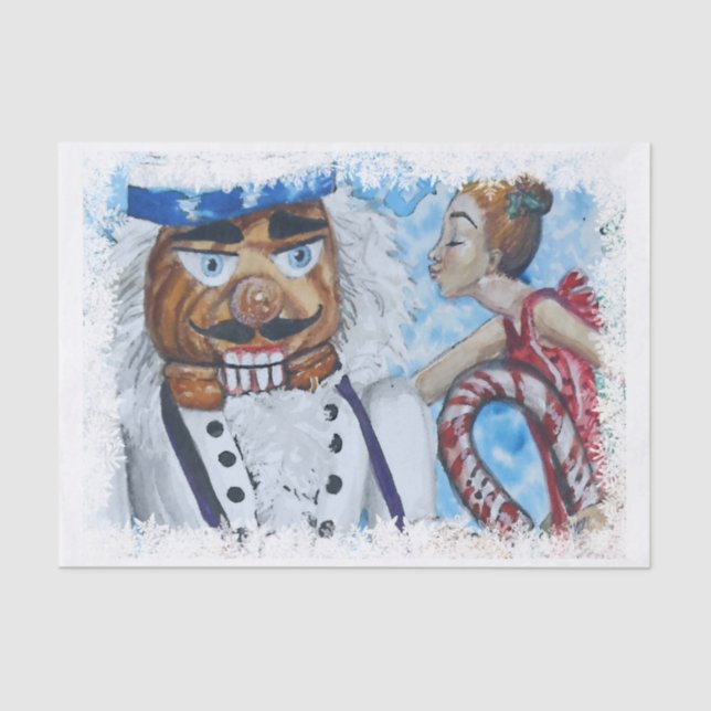 Snowflake Framed Nutcracker Kiss Tissue Paper (Front)