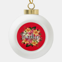 Snowflake Framed Ornament color red for teachers