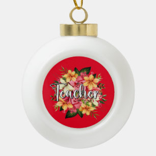 Snowflake Framed Ornament color red for teachers