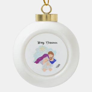 Snowflake Framed Ornament Savior is Born