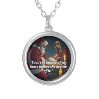 Snowflake Framed Ornament Silver Plated Necklace