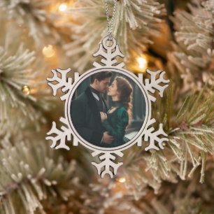 Snowflake Framed Ornament with Custom Photo Keepsa