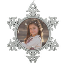 Snowflake Framed Ornament with Year