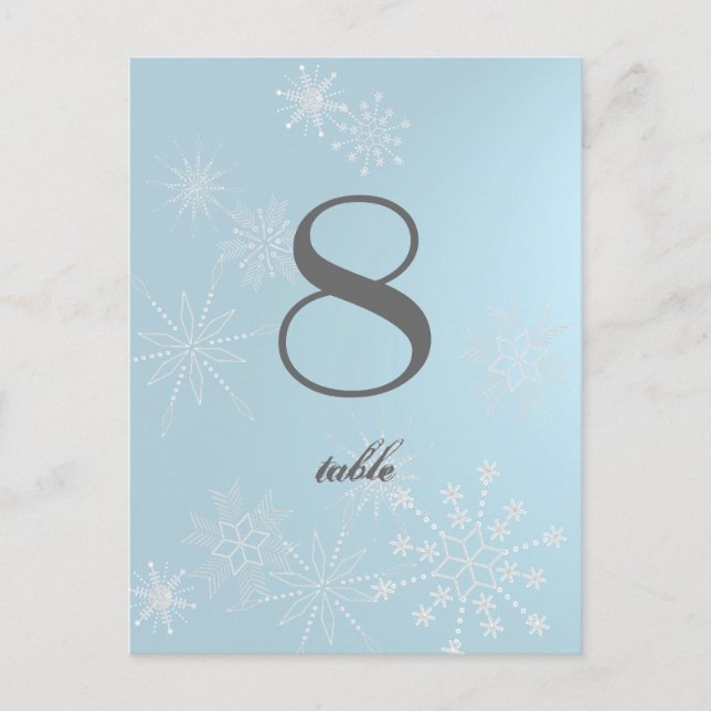 Snowflake Gems/ Table Card (Front)
