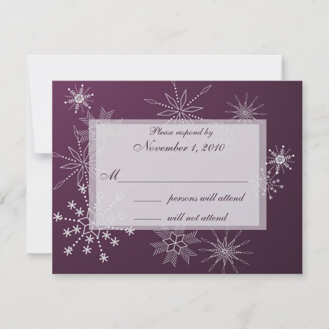 Snowflake Gems/ Wedding Response Card (Front)