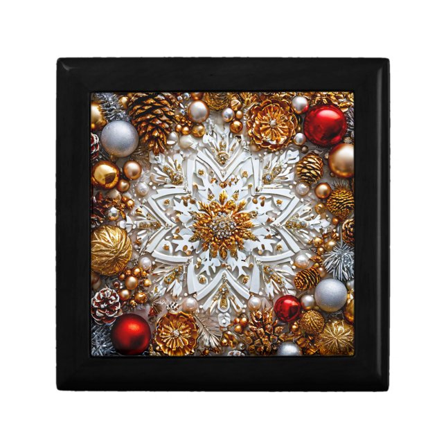 Snowflake Gift Box For Christmas Ornament Package (Front)