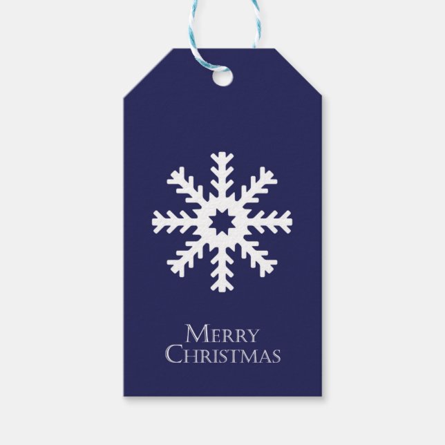 Snowflake Gift Tag Blue (Front)