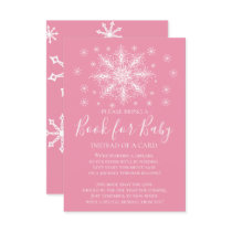 Snowflake Girls Baby Shower Book for Baby Invitation