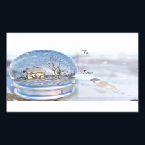 Snowflake Globe Christmas Gift Labels
