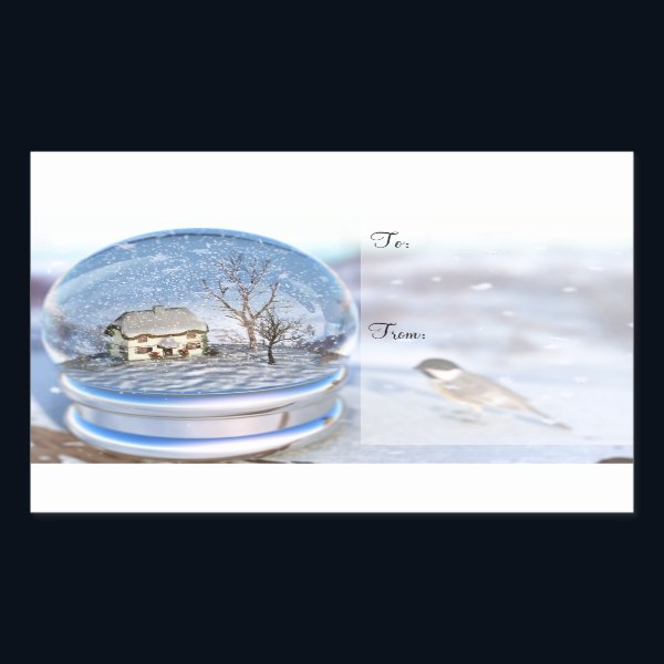 Snowflake Globe Christmas Gift Labels