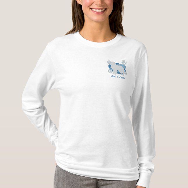 Snowflake Great Pyrenees Embroidered Long Sleeve T-Shirt (Front)