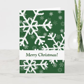 Snowflake Green Holiday Card by rdwnggrl at Zazzle