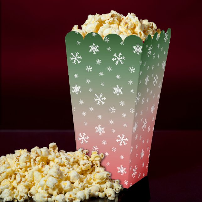 Snowflake Green & Red Ombre Christmas Favor Boxes (Snowflake Green & Red Ombre Christmas Favor Boxes
)