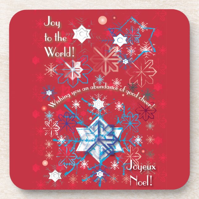 Snowflake Greetings I Beverage Coaster (Front)
