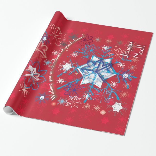 Snowflake Greetings I Wrapping Paper (Unrolled)