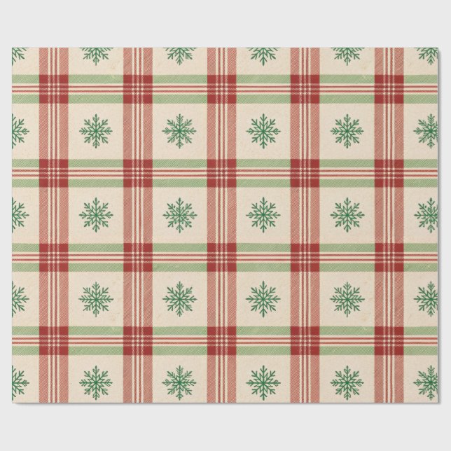 Snowflake Grid  Wrapping Paper (Flat)