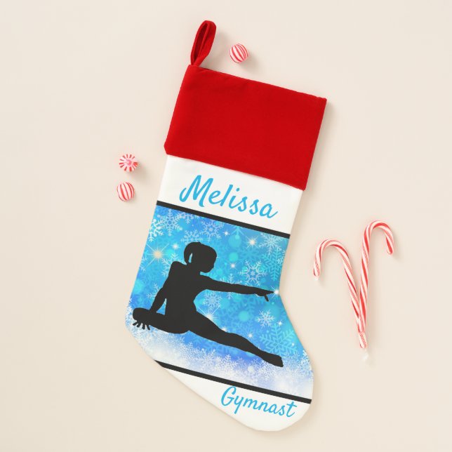Snowflake Gymnast Christmas Stocking (Front)