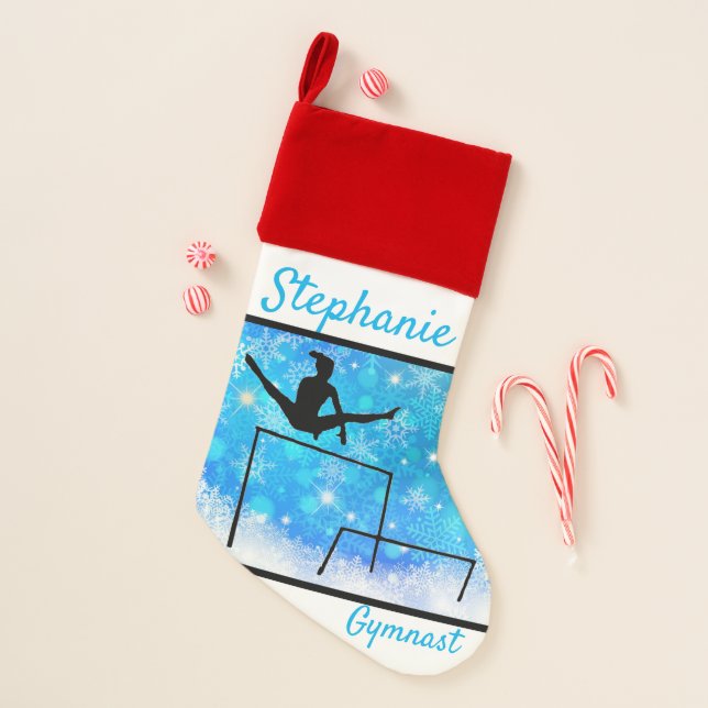 Snowflake Gymnastics Bars Christmas Stocking (Front)