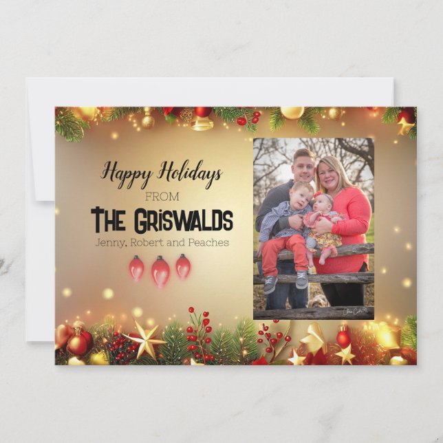 Snowflake Happy Holidays Christmas Card (Front)