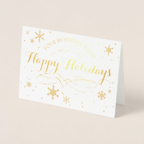 Snowflake Happy Holidays Corporate Business Foil Card
